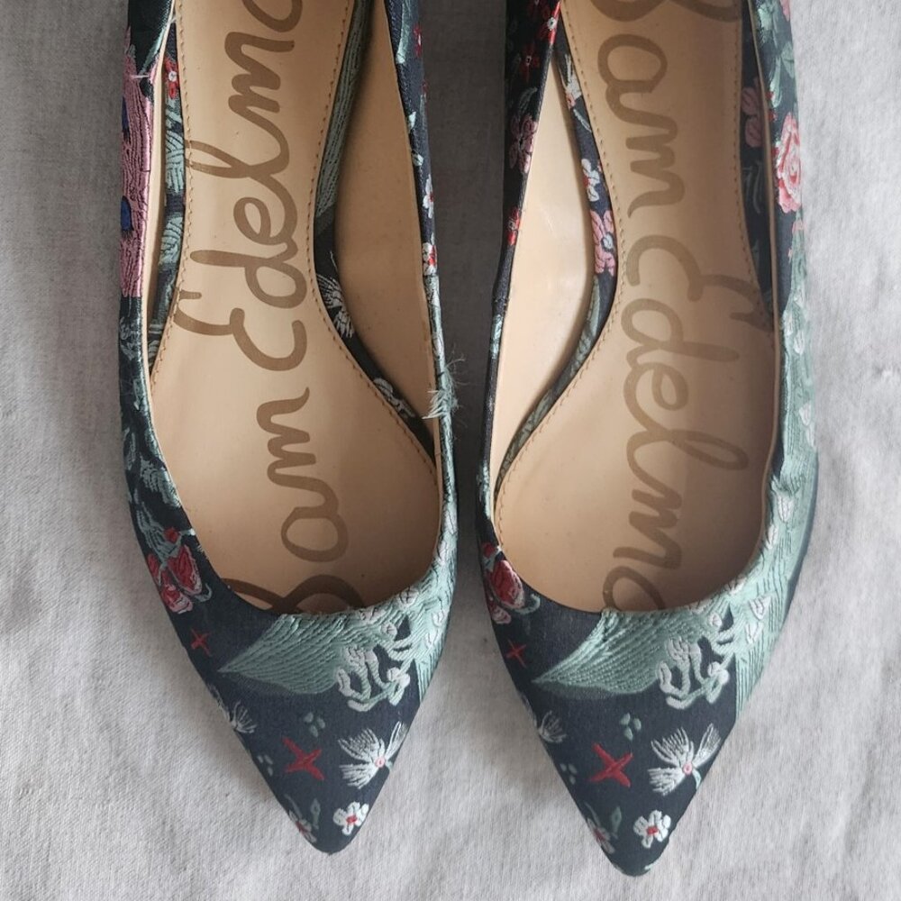 Sam Edelman Floral Pointy Toe Flats - Size 7